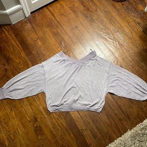 FREE PEOPLE BATWING OFF SHOULDER SHEER SWEATER